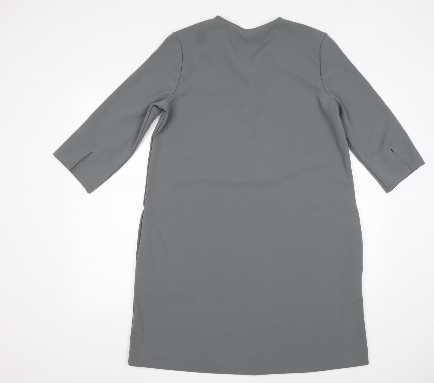 H&M Womens Grey  Polyester A-Line  Size M  V-Neck