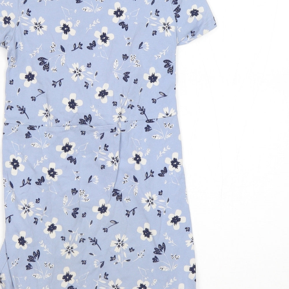 George Girls Multicoloured Floral Cotton T-Shirt Dress  Size 5-6 Years  Round Neck