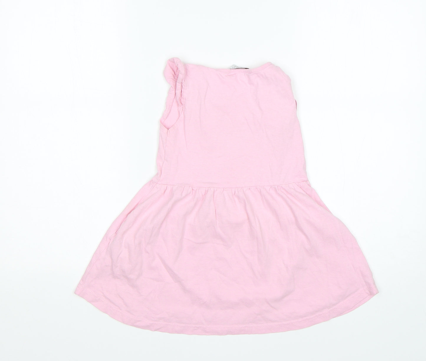 Primark Girls Pink  Cotton Fit & Flare  Size 5-6 Years  Round Neck  - Unicorn