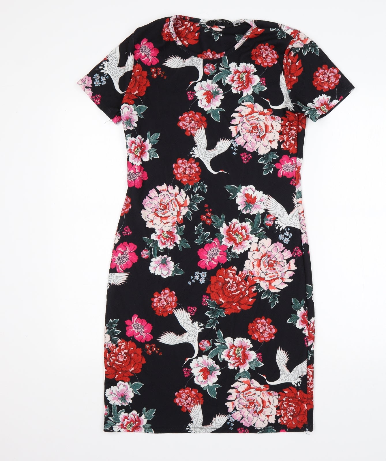 Dorothy Perkins Womens Multicoloured Floral Polyester Pencil Dress  Size 12  Round Neck