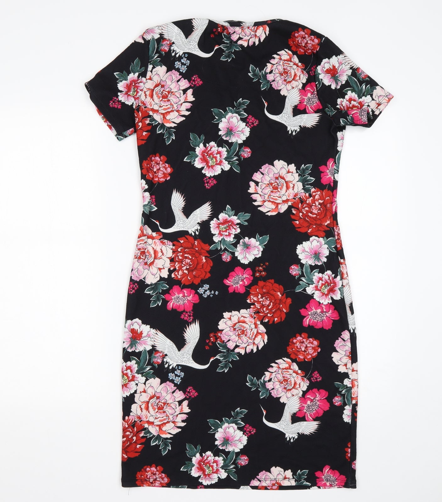 Dorothy Perkins Womens Multicoloured Floral Polyester Pencil Dress  Size 12  Round Neck
