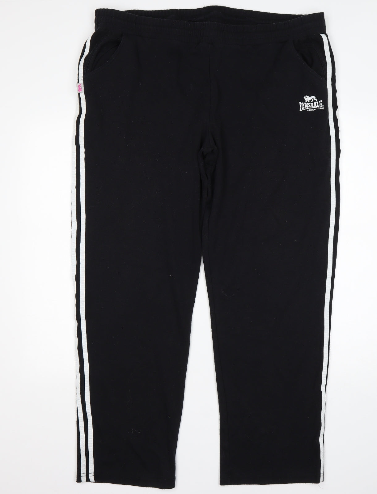 Lonsdale Womens Black  Polyester Sweatpants Trousers Size 22 L30 in Regular