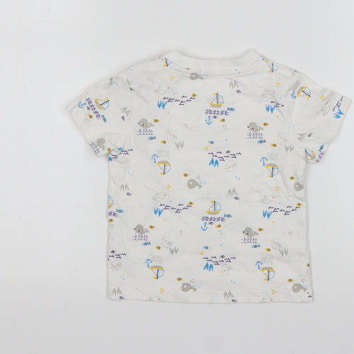 TU Boys Multicoloured Animal Print Cotton Basic T-Shirt Size 9-12 Months Round Neck