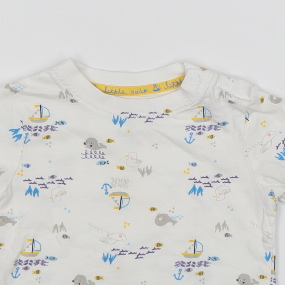 TU Boys Multicoloured Animal Print Cotton Basic T-Shirt Size 9-12 Months Round Neck
