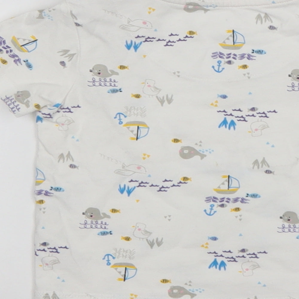 TU Boys Multicoloured Animal Print Cotton Basic T-Shirt Size 9-12 Months Round Neck