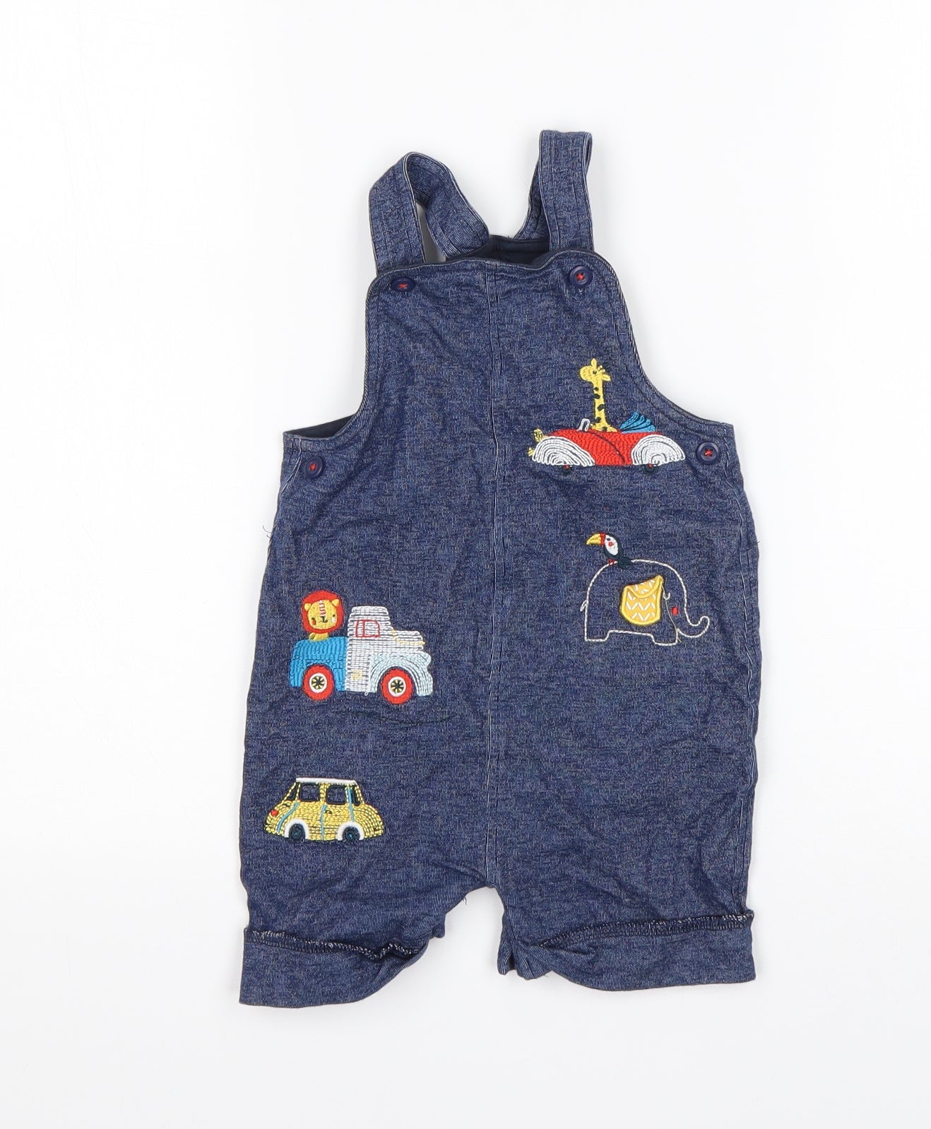 Nutmeg Boys Blue  Cotton Dungaree One-Piece Size 9-12 Months