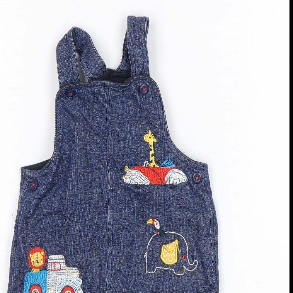 Nutmeg Boys Blue  Cotton Dungaree One-Piece Size 9-12 Months