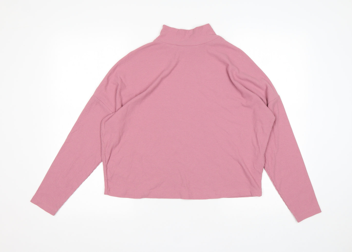 Red Herring Womens Pink Mock Neck  Polyester Pullover Jumper Size 8