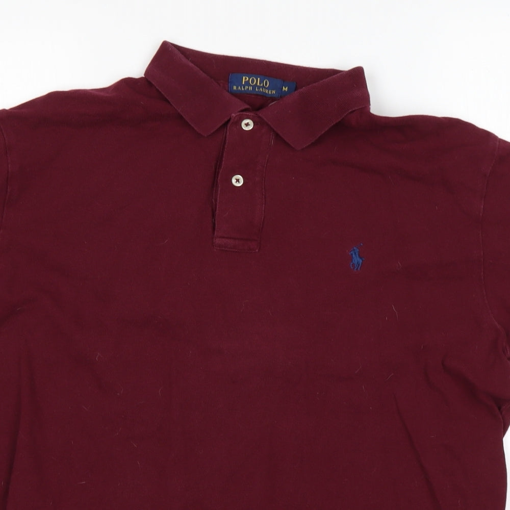 Polo Ralph Lauren Mens Red  Cotton  Polo Size M Collared