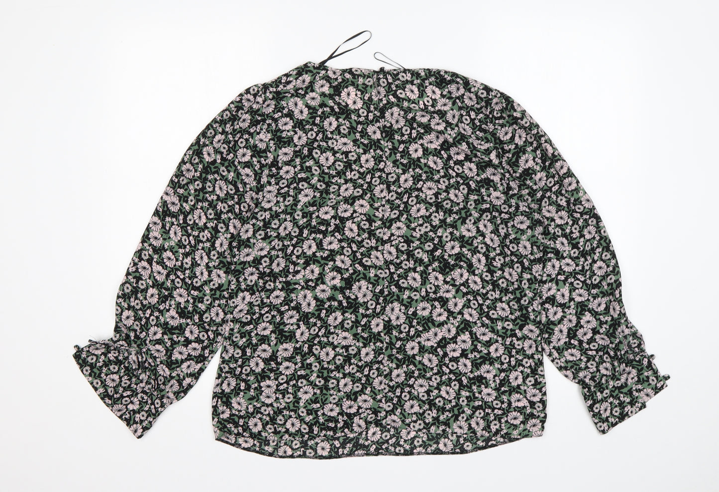 Principles Womens Multicoloured Floral Polyester Basic Blouse Size 12 Round Neck