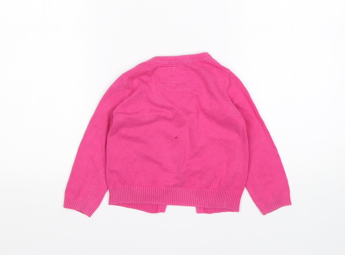 Young Dimension Girls Pink Round Neck  Cotton Cardigan Jumper Size 2-3 Years