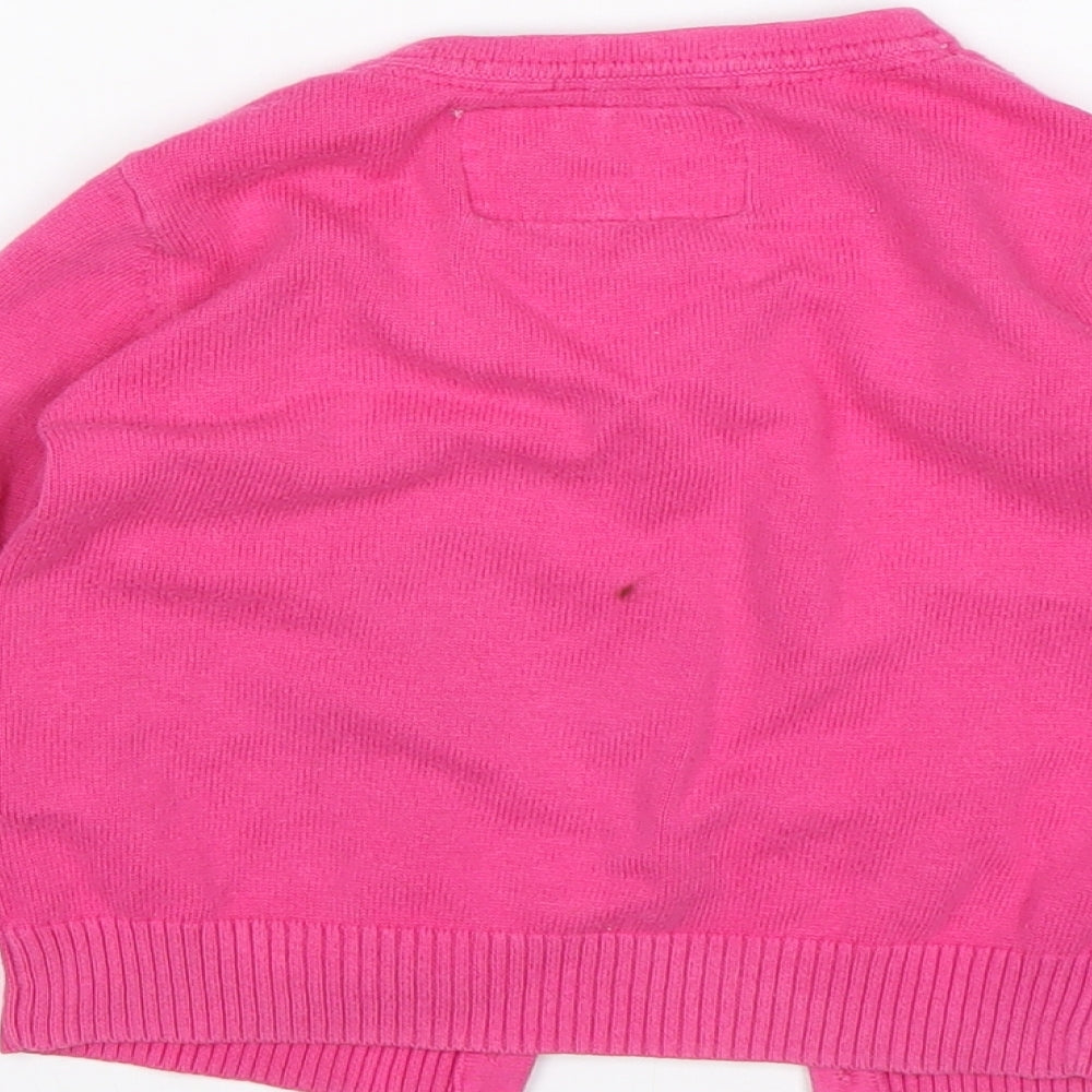 Young Dimension Girls Pink Round Neck  Cotton Cardigan Jumper Size 2-3 Years