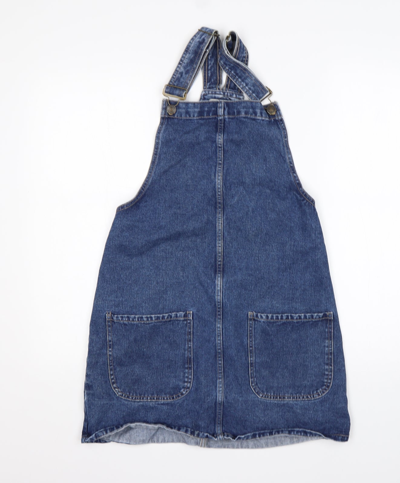 Denim Co Womens Black  Cotton Pinafore/Dungaree Dress  Size 14  Sweetheart