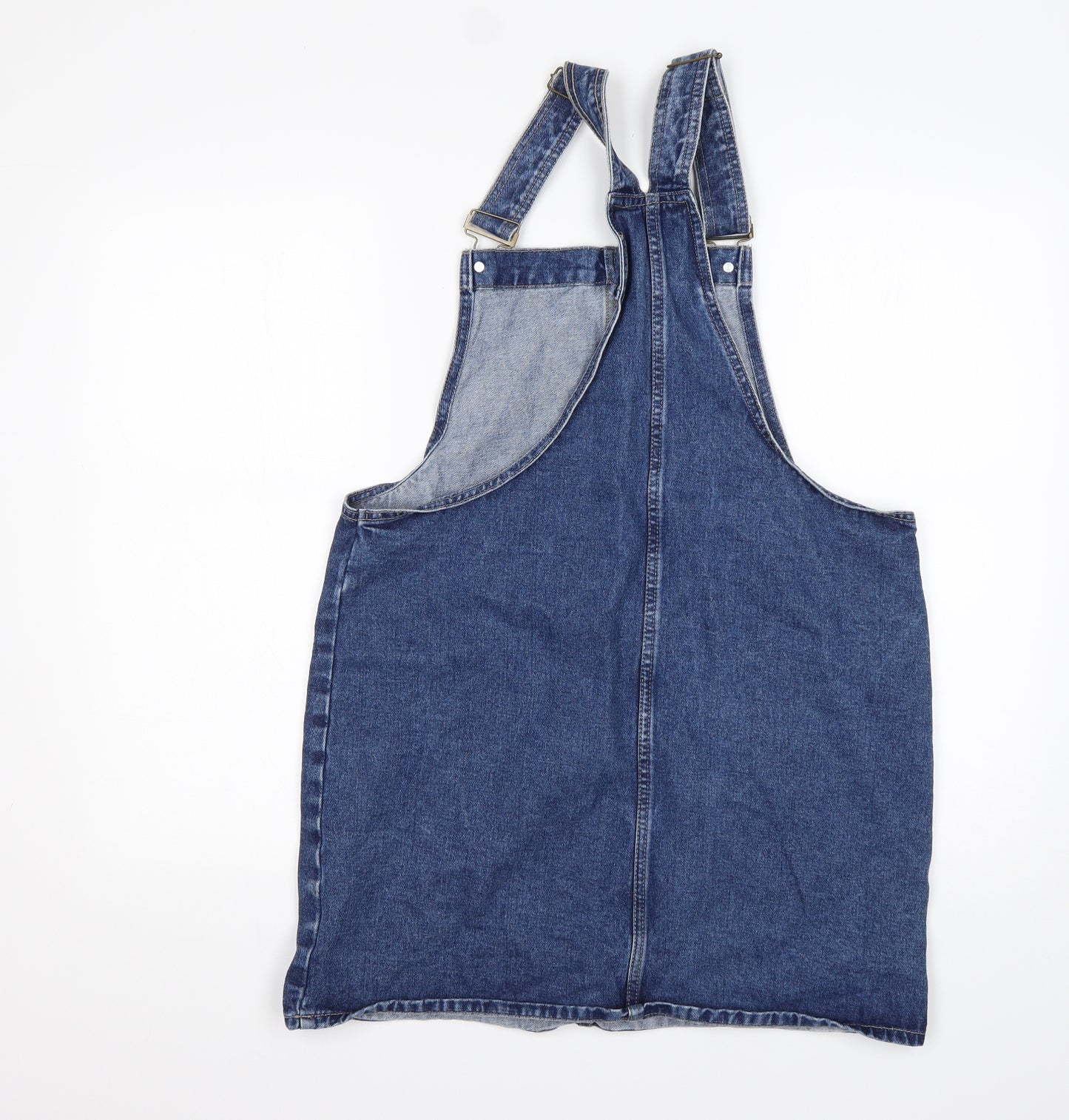 Denim Co Womens Black  Cotton Pinafore/Dungaree Dress  Size 14  Sweetheart