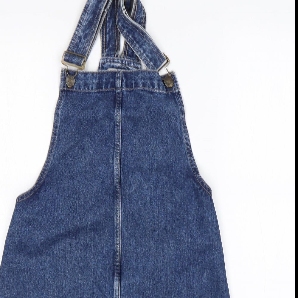 Denim Co Womens Black  Cotton Pinafore/Dungaree Dress  Size 14  Sweetheart