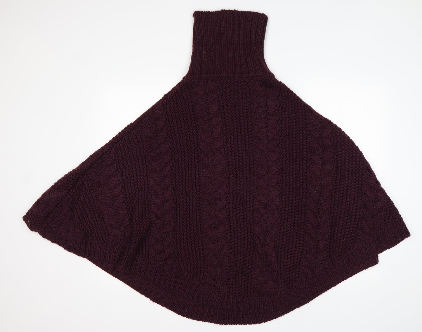 Warehouse Womens Purple Roll Neck  Acrylic Pullover Jumper One Size