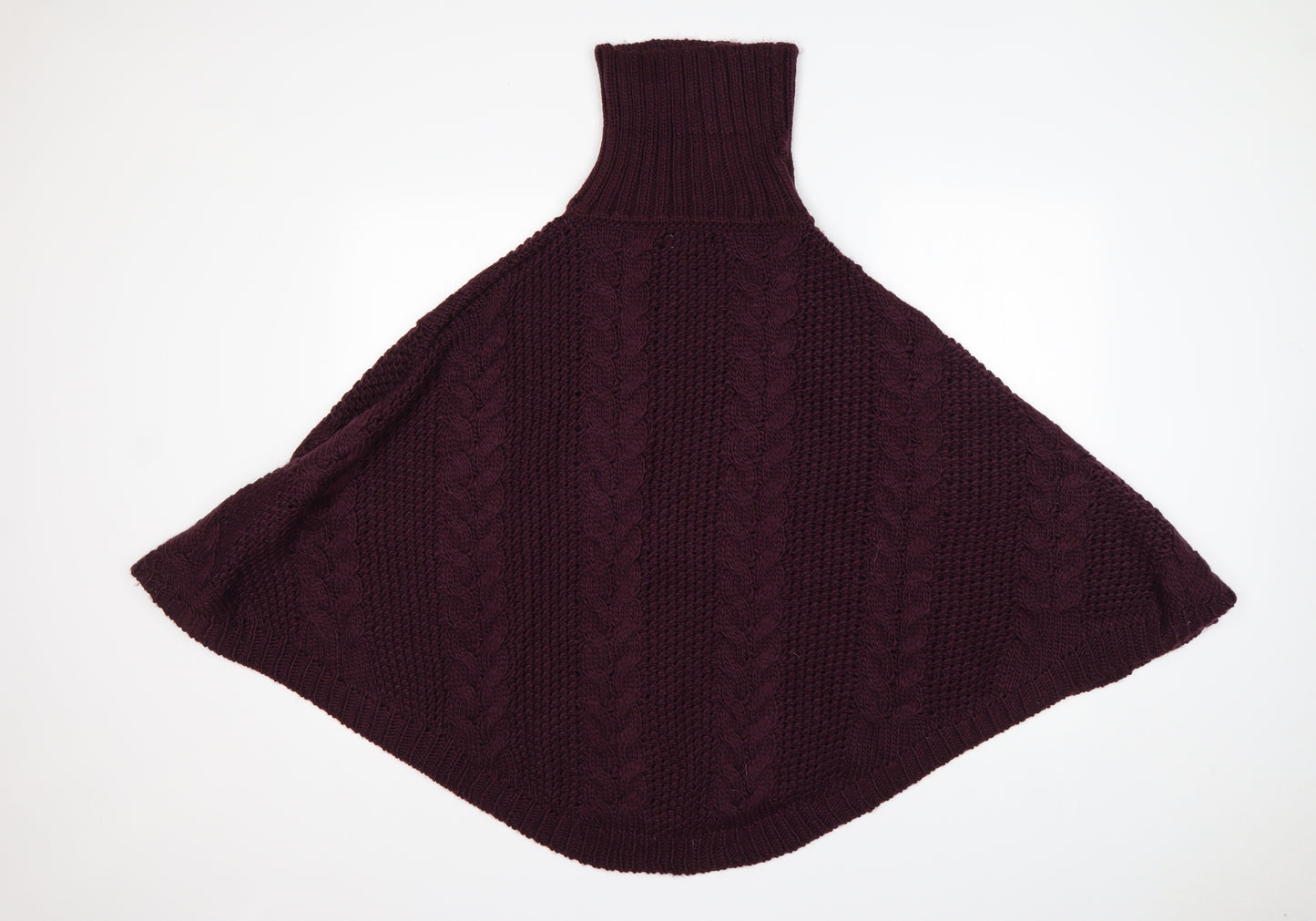 Warehouse Womens Purple Roll Neck  Acrylic Pullover Jumper One Size