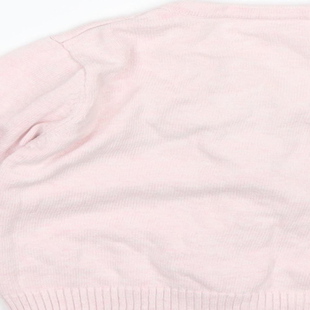 Nutmeg Girls Pink Round Neck  Cotton Cardigan Jumper Size 2-3 Years