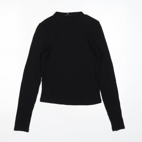 River Island Womens Black Round Neck  Polyester Pullover Jumper Size 10