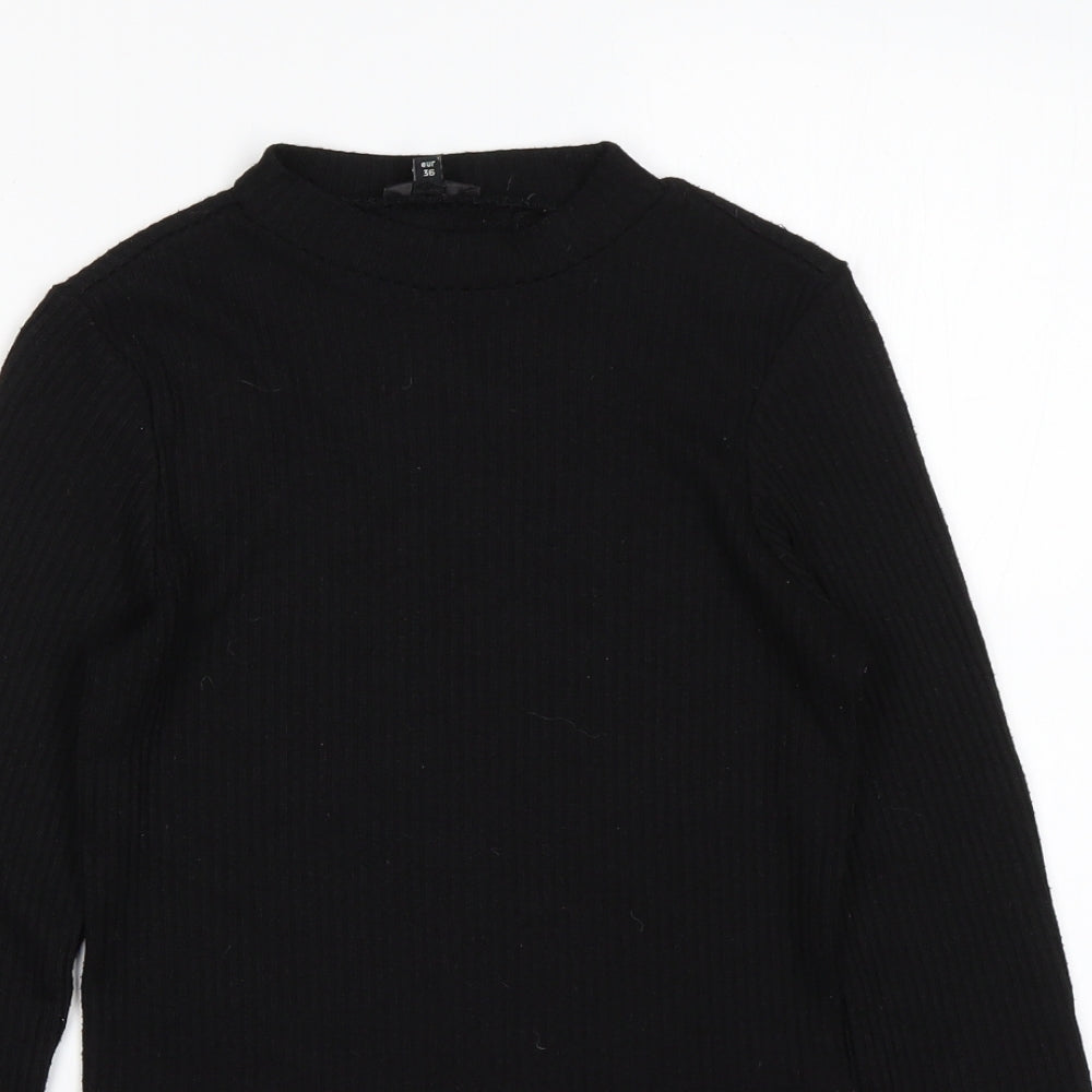 River Island Womens Black Round Neck  Polyester Pullover Jumper Size 10