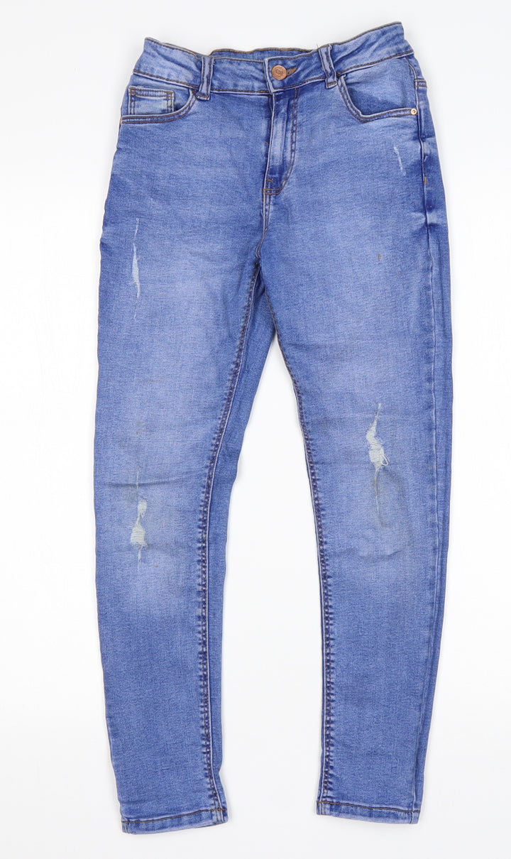 Denim Co Girls Blue  Cotton Skinny Jeans Size 10-11 Years  Regular