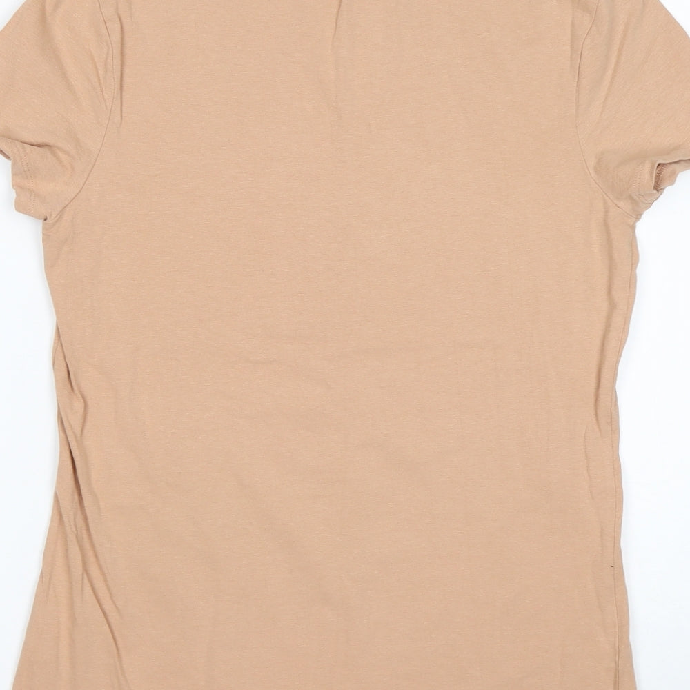 Primark Womens Beige  Cotton Basic T-Shirt Size M Round Neck
