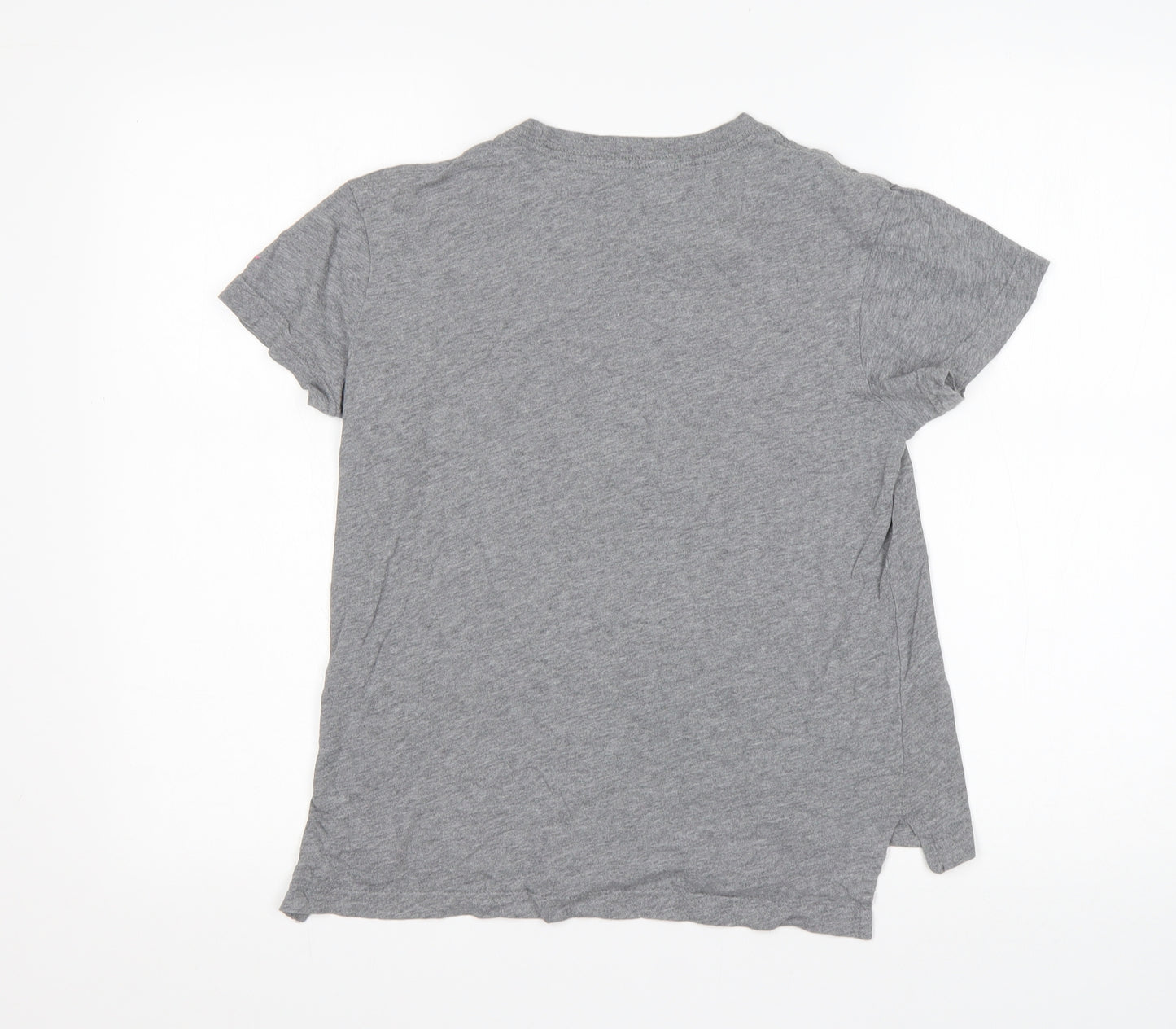 Nike Girls Grey  Cotton Basic T-Shirt Size L Round Neck
