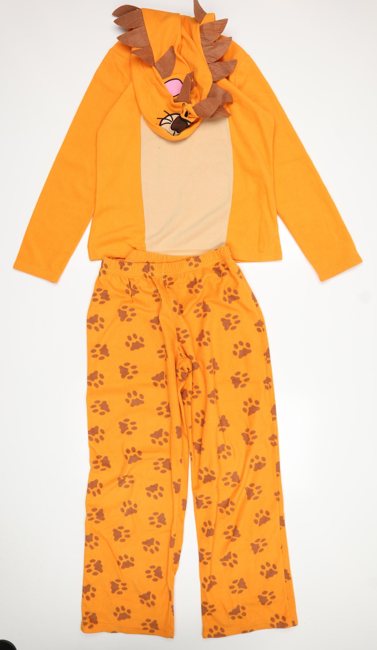 George Womens Orange Animal Print Polyester  Pyjama Set Size 8