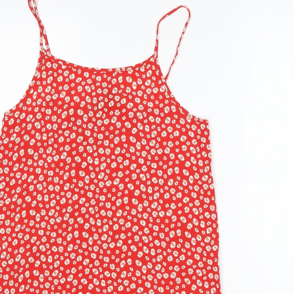 Primark Girls Multicoloured Floral Viscose Tank Dress  Size 11-12 Years  Square Neck