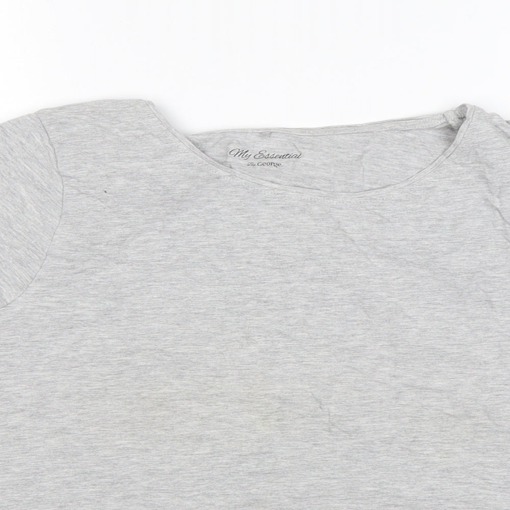 George Womens Grey  Cotton Basic T-Shirt Size 20 Round Neck