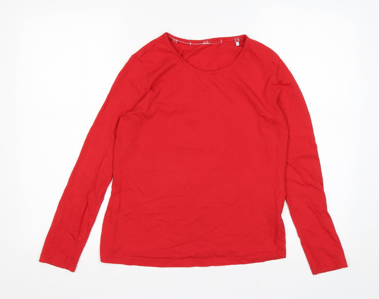 M&S Womens Red  Cotton Top Pyjama Top Size 6