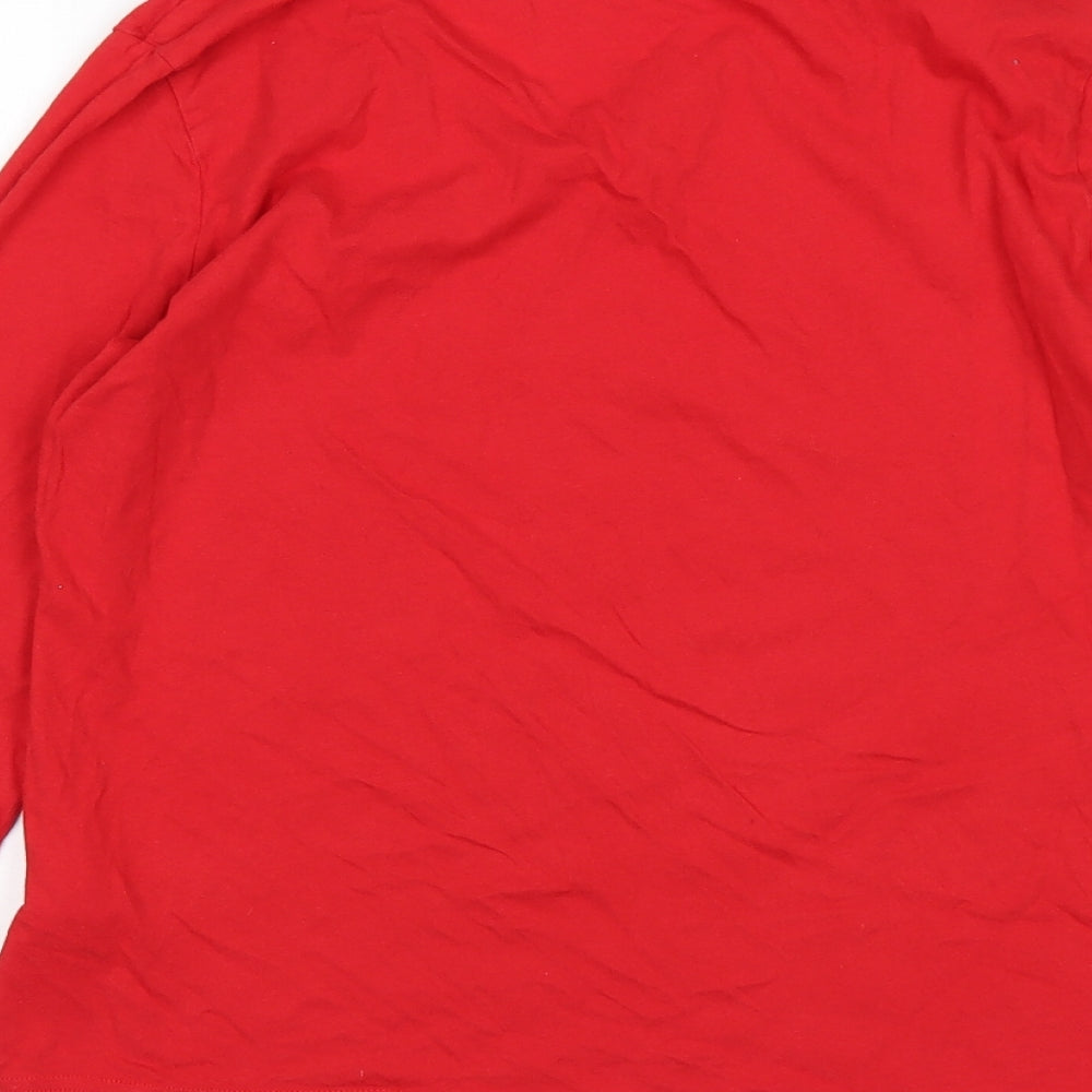 M&S Womens Red  Cotton Top Pyjama Top Size 6