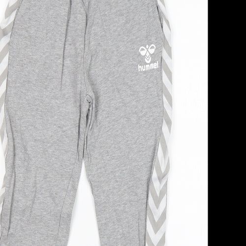 Hummel Mens Grey  Cotton Sweatpants Trousers Size XS L24 in Regular