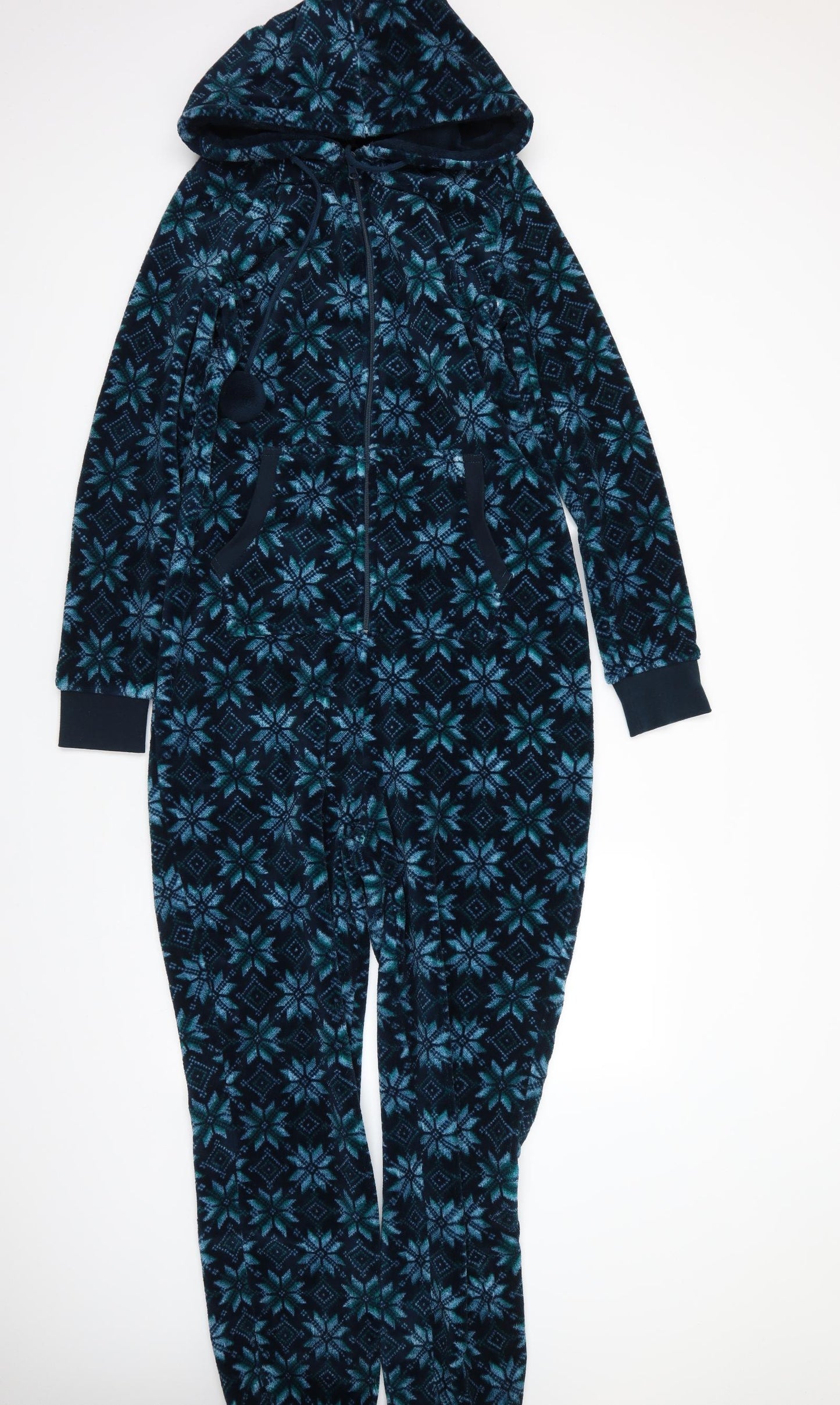 Long Tall Sally Womens Green Fair Isle Polyester  Bodysuit Size S  Zip - Onesie