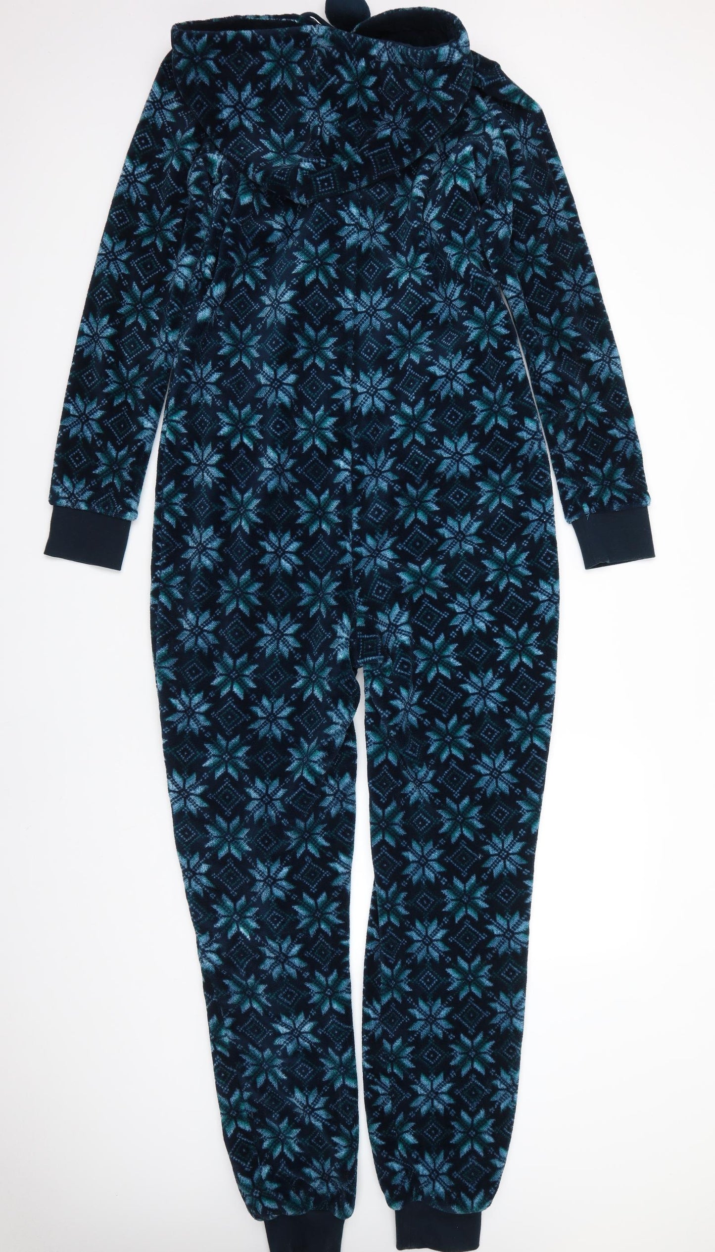 Long Tall Sally Womens Green Fair Isle Polyester  Bodysuit Size S  Zip - Onesie
