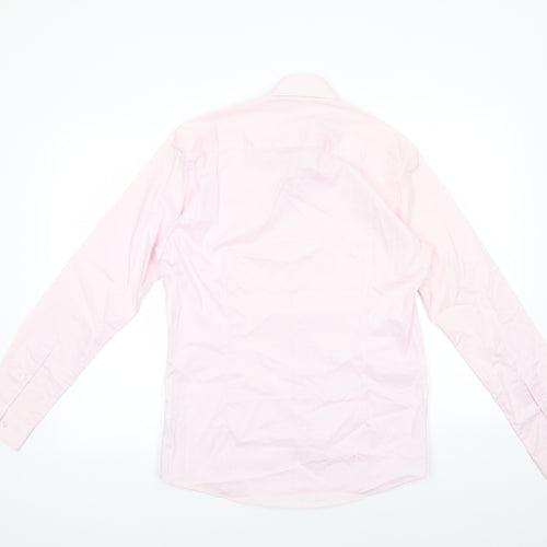 Primark Mens Pink Geometric Cotton  Dress Shirt Size 15 Collared Button
