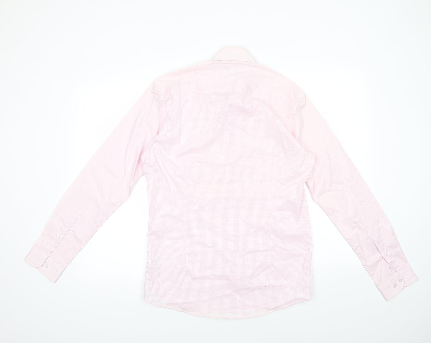 Primark Mens Pink Geometric Cotton  Dress Shirt Size 15 Collared Button