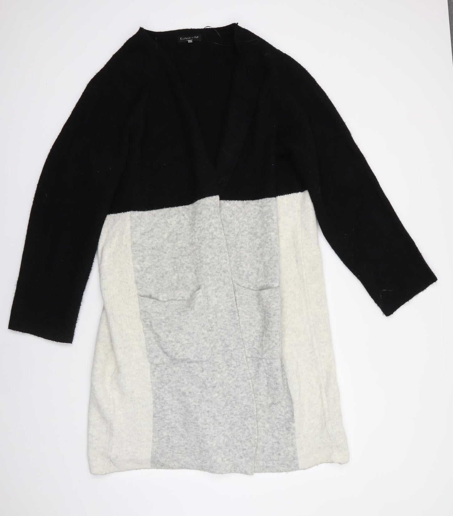 F&F Womens Grey V-Neck  Acrylic Cardigan Jumper Size 20