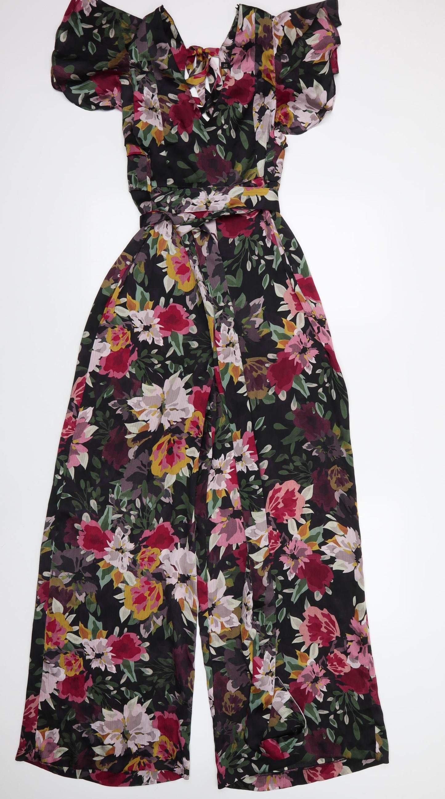 Zara Womens Multicoloured Floral Polyester Jumpsuit One-Piece Size M L30 in Zip