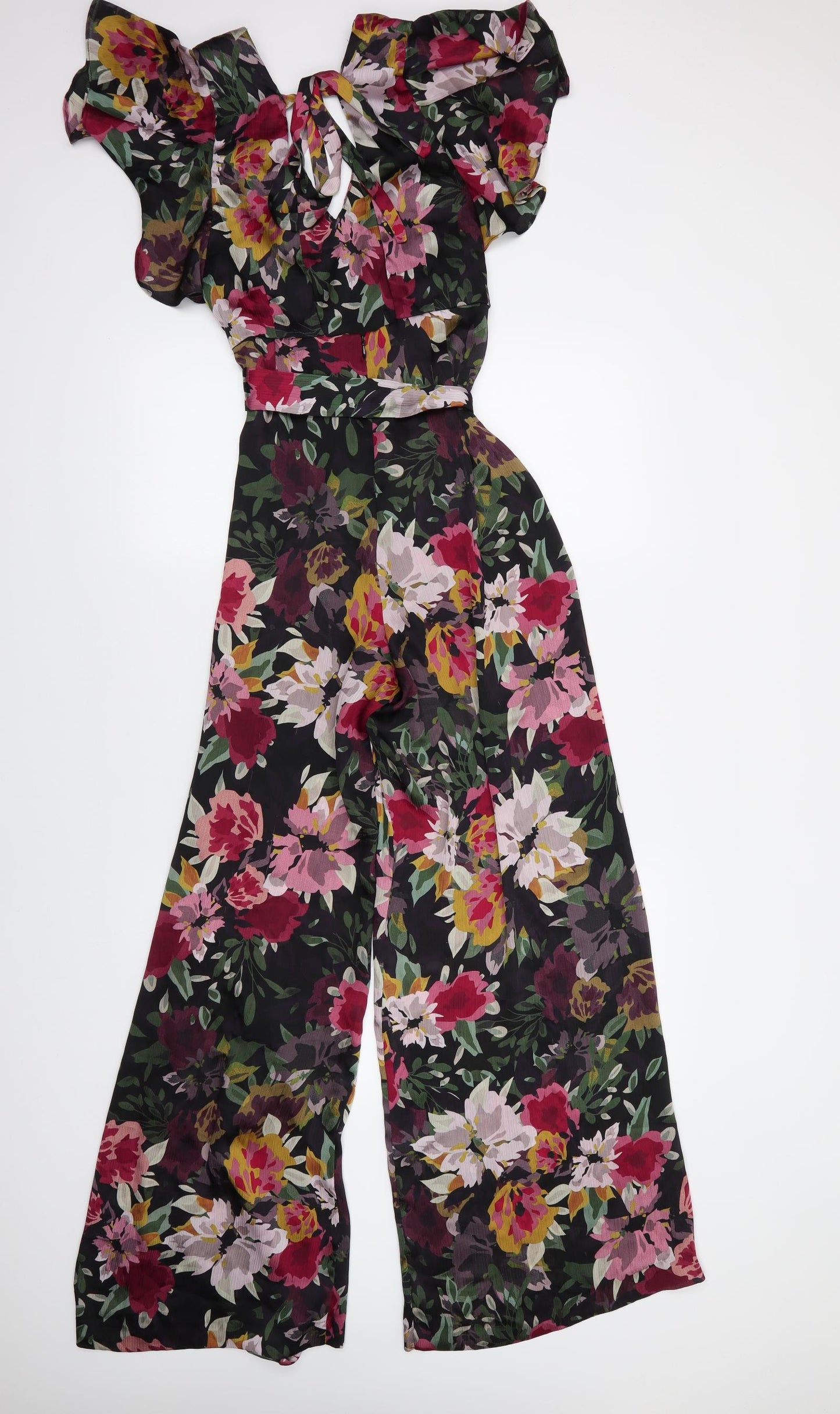Zara Womens Multicoloured Floral Polyester Jumpsuit One-Piece Size M L30 in Zip