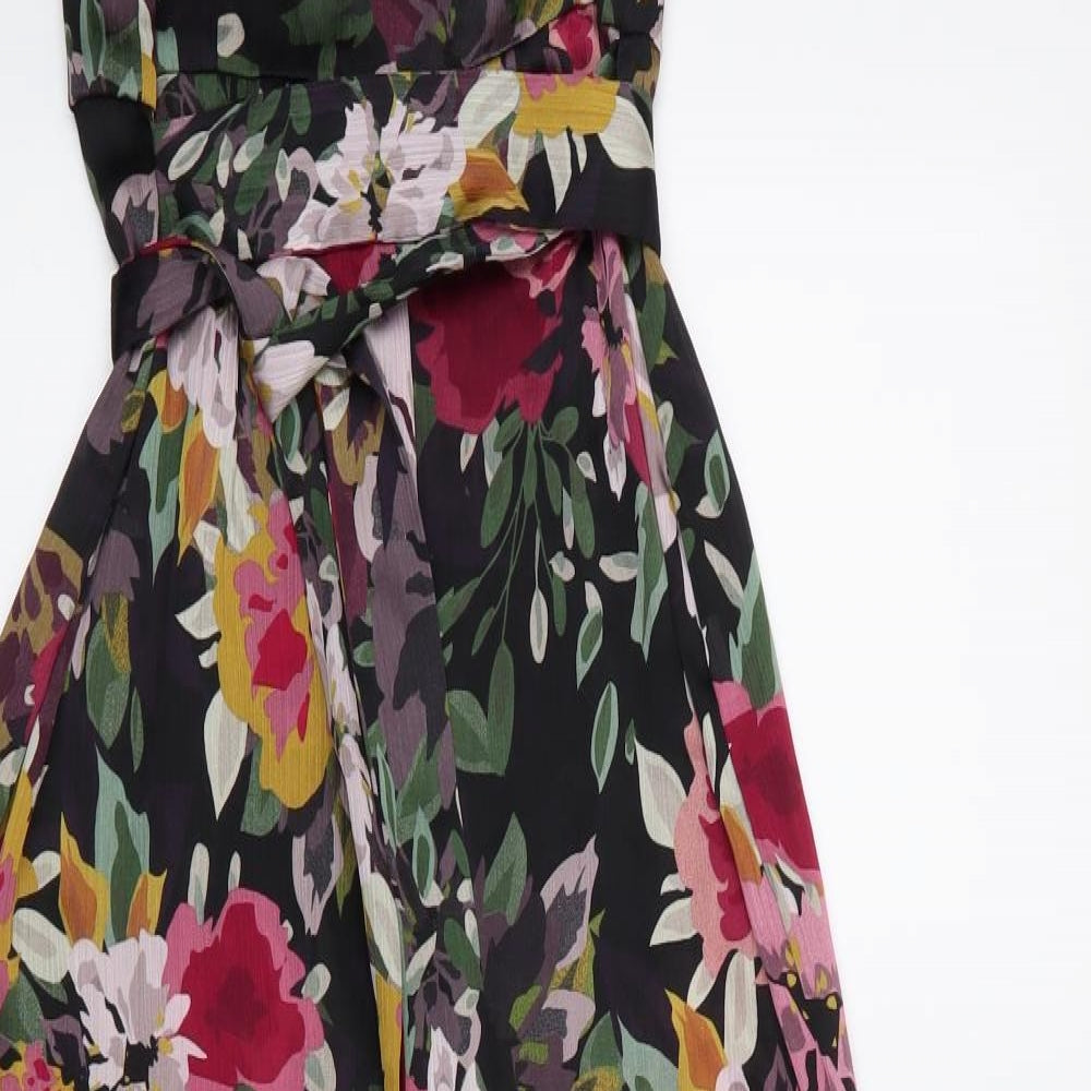 Zara Womens Multicoloured Floral Polyester Jumpsuit One-Piece Size M L30 in Zip
