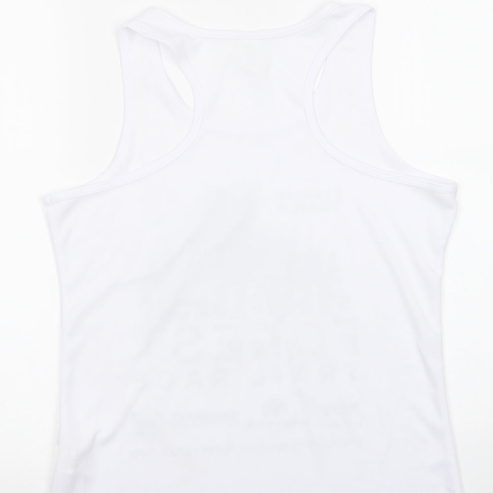 Awdis Womens White  Polyester Basic Tank Size M Scoop Neck