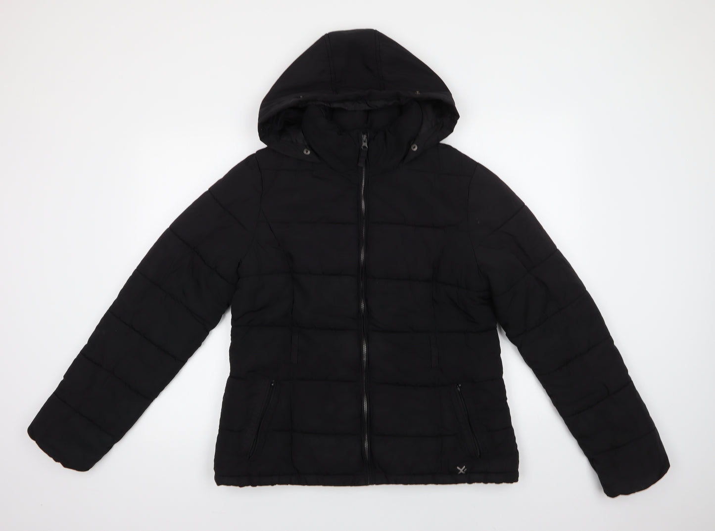 Debenhams Womens Black   Quilted Jacket Size 14  Zip