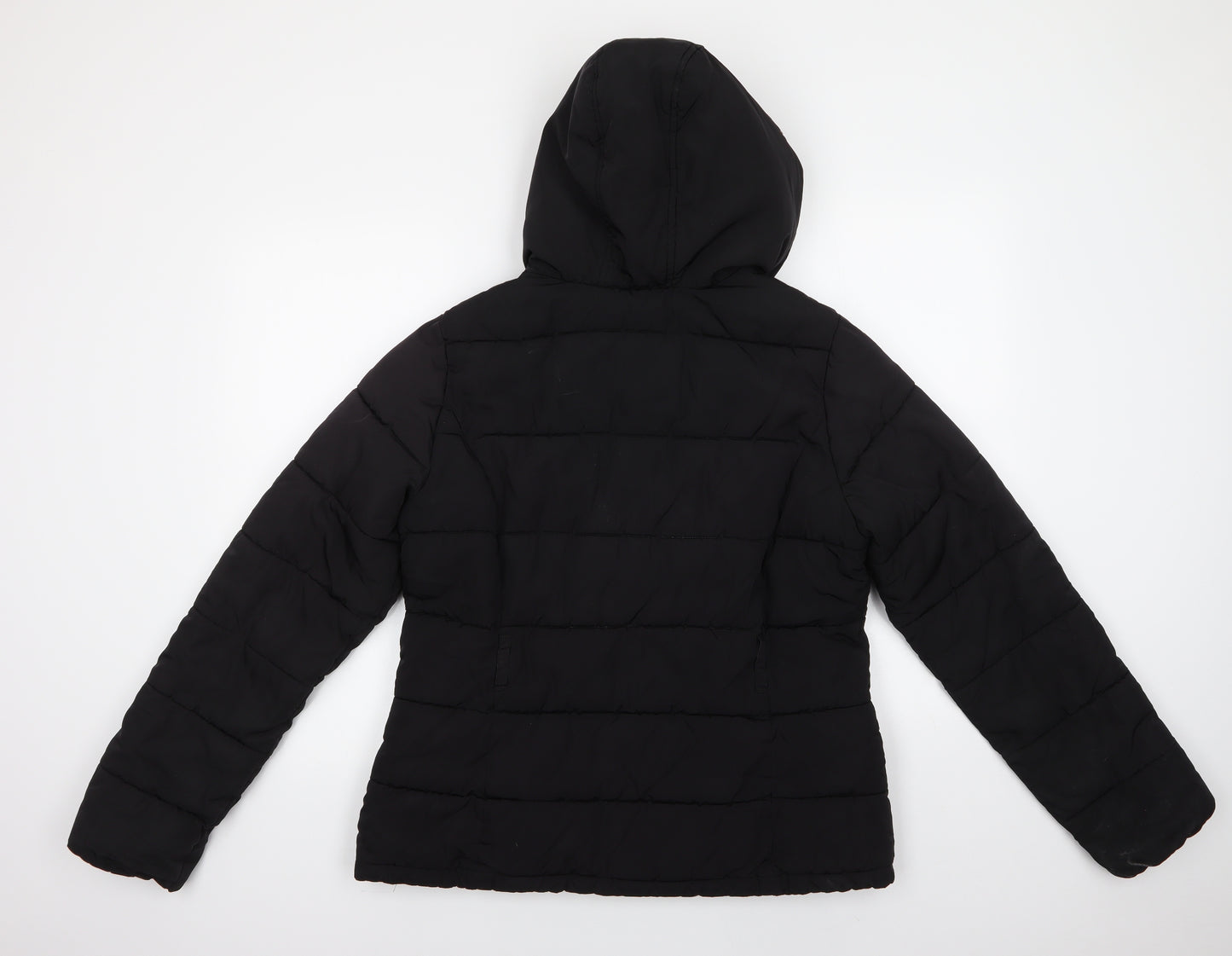 Debenhams Womens Black   Quilted Jacket Size 14  Zip