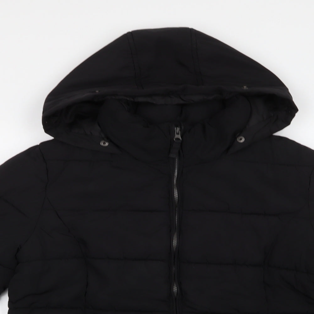 Debenhams Womens Black   Quilted Jacket Size 14  Zip