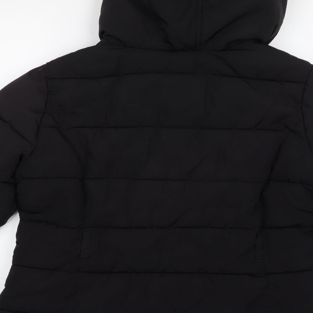 Debenhams Womens Black   Quilted Jacket Size 14  Zip