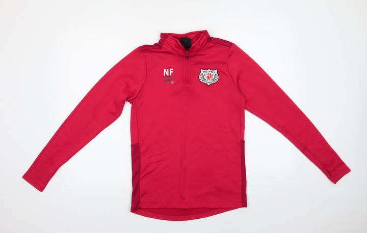 Umbro Boys Red  Polyester Henley Sweatshirt Size 14 Years   - Holywell