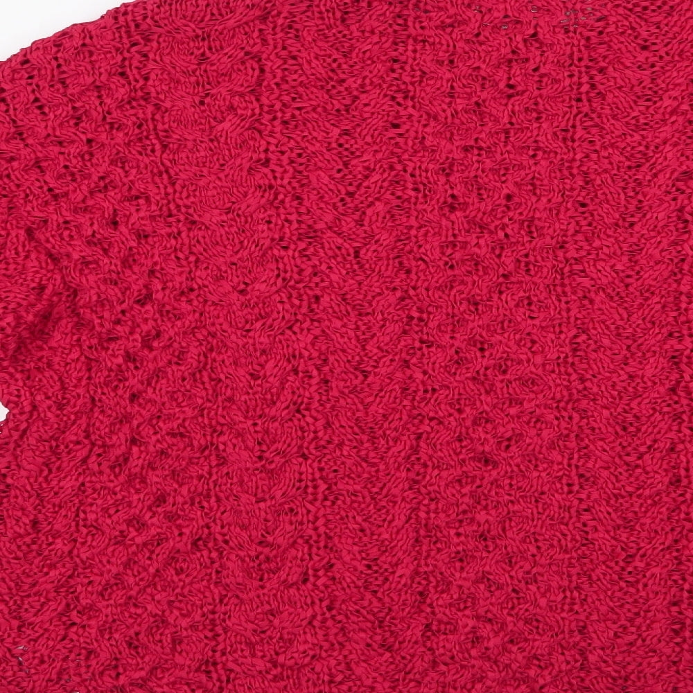 Pedro Del Hierro Womens Red Crew Neck  Polyester Pullover Jumper Size L