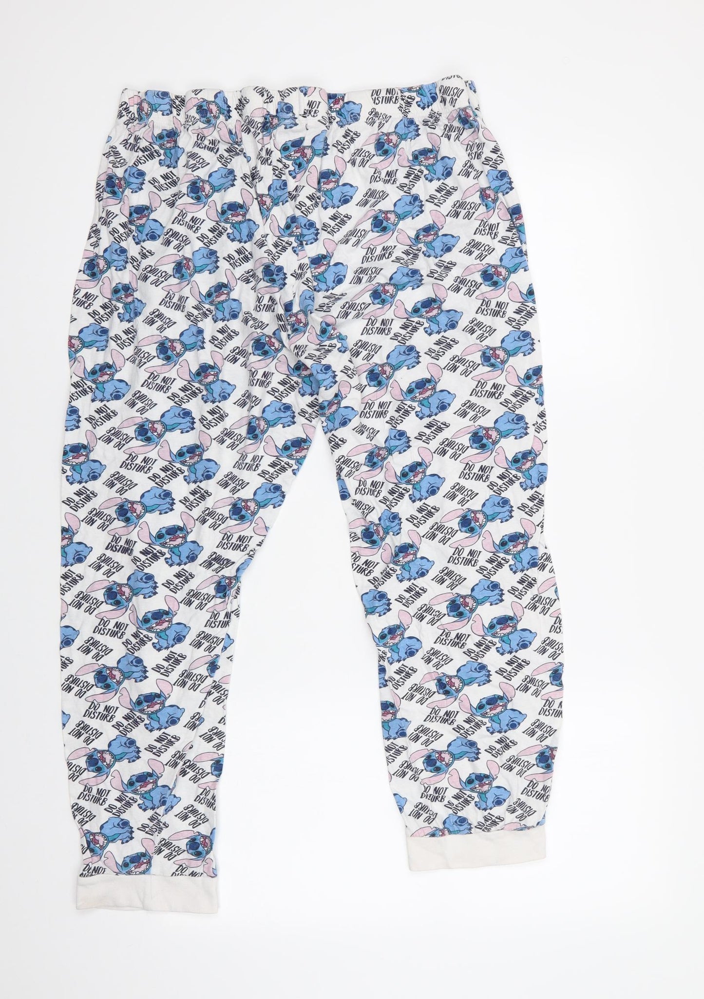 Primaark Womens Blue Geometric Cotton  Pyjama Pants Size XL  Drawstring