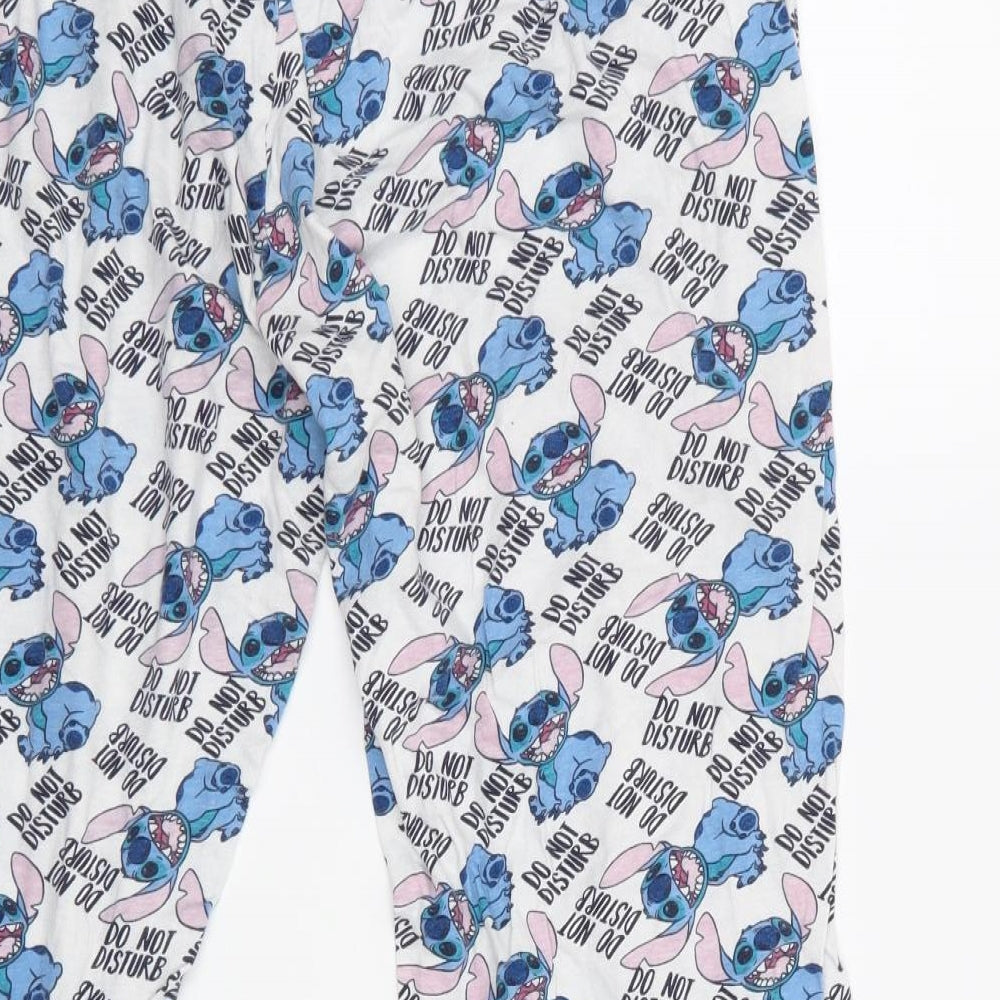 Primaark Womens Blue Geometric Cotton  Pyjama Pants Size XL  Drawstring